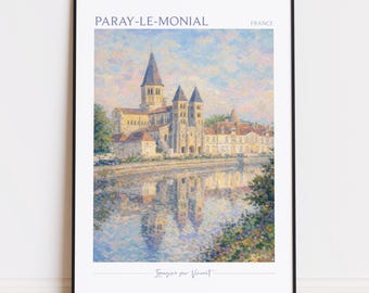Paray-le-Monial Print - Paray-le-Monial Art - Paray-le-Monial Poster - Paray-le-Monial Painting France poster