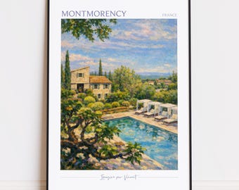 Montmorency Print - Montmorency Kunst - Montmorency Poster - Montmorency Gemälde Frankreich Reiseplakat