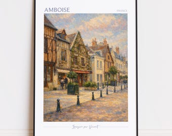Amboise Druck - Amboise Kunst - Amboise Poster - Amboise Gemälde Frankreich Reiseplakat