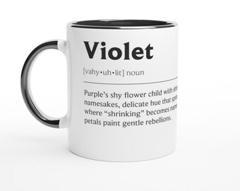 Violett mugg: Kvickt ordbokstryck - diskmaskinssäker keramik