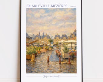 Charleville-Mézières Druck - Charleville-Mézières Kunst - Charleville-Mézières Poster - Charleville-Mézières Gemälde Frankreich Reiseplakat