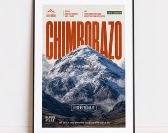 Chimborazo print : mountain poster for climbers and mountaineers poster