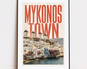 Mykonos Town print : mountain poster for climbers and mountaineers poster