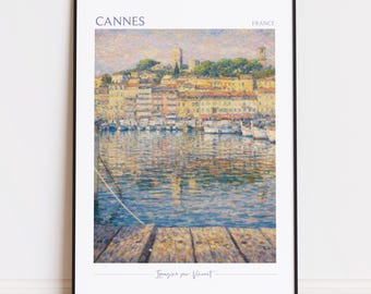 Cannes Print - Cannes Art - Cannes Poster - Cannes Painting France poster