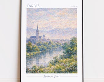 Tarbes Druck - Tarbes Kunst - Tarbes Poster - Tarbes Malerei Frankreich Reiseplakat