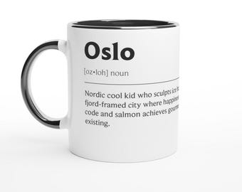 Taza de regalo de Oslo - Estampado divertido de la ciudad, cerámica de 325 ml