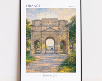 Orange Print - Orange Art - Orange Poster - Orange Painting France poster