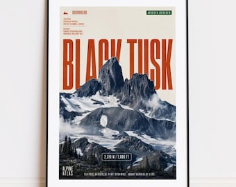 Black Tusk print : mountain poster for climbers and mountaineers poster