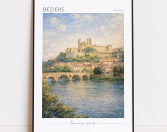 Béziers Print - Béziers Art - Béziers Poster - Béziers Painting France poster