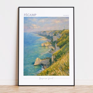Fécamp Print - Fécamp Art - Fécamp Poster - Fécamp Painting France Travel Poster