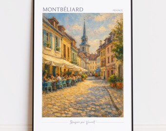 Montbéliard Druck - Montbéliard Kunst - Montbéliard Poster - Montbéliard Gemälde Frankreich Reise Poster