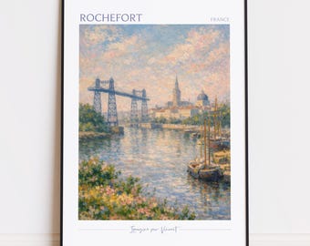Rochefort Druck - Rochefort Kunst - Rochefort Poster - Rochefort Gemälde Frankreich Reiseplakat