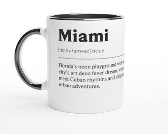 Miami Definition Coffee Mug - Bright, Fun City Design