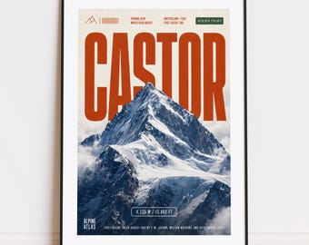 Lámina Castor: póster de montaña para escaladores y montañeros.