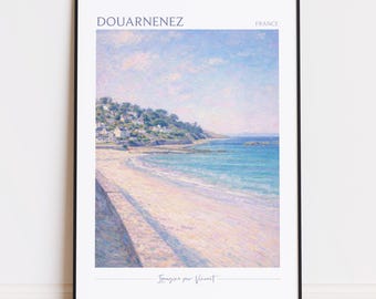 Douarnenez Druck - Douarnenez Kunst - Douarnenez Poster - Douarnenez Gemälde Frankreich Reiseplakat