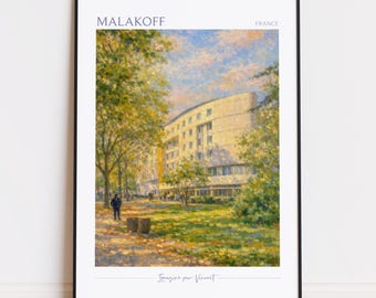 Malakoff Druck - Malakoff Kunst - Malakoff Poster - Malakoff Malerei Frankreich Reiseplakat