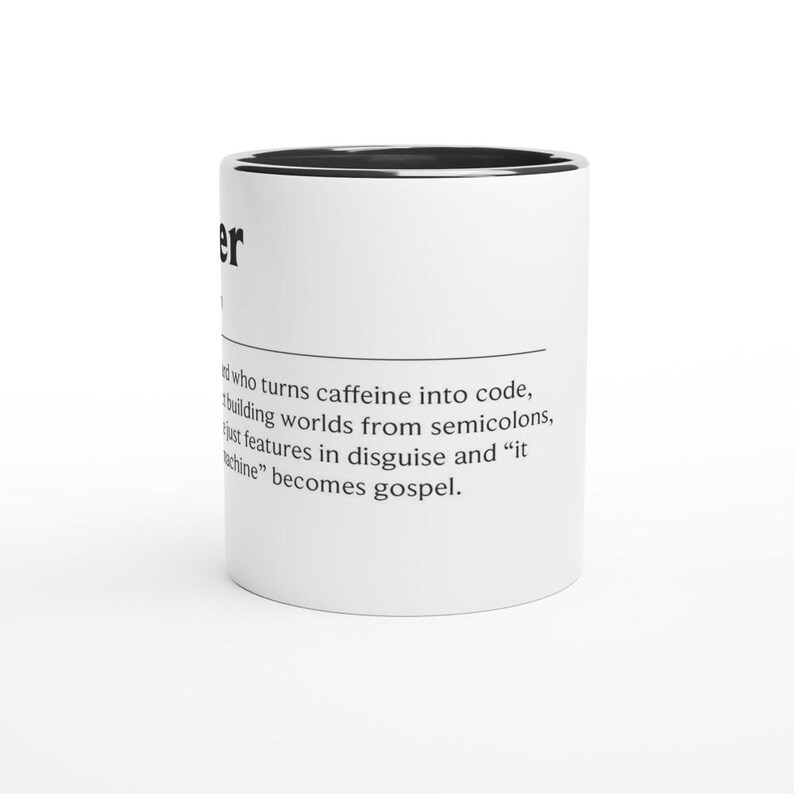 Mok grappige codeerder: koffiekopje programmeur met slimme definitie afbeelding 2