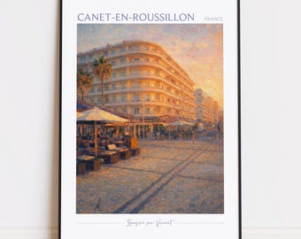 Canet-en-Roussillon Druck - Canet-en-Roussillon Kunst - Canet-en-Roussillon Poster - Canet-en-Roussillon Gemälde Frankreich Reiseplakat