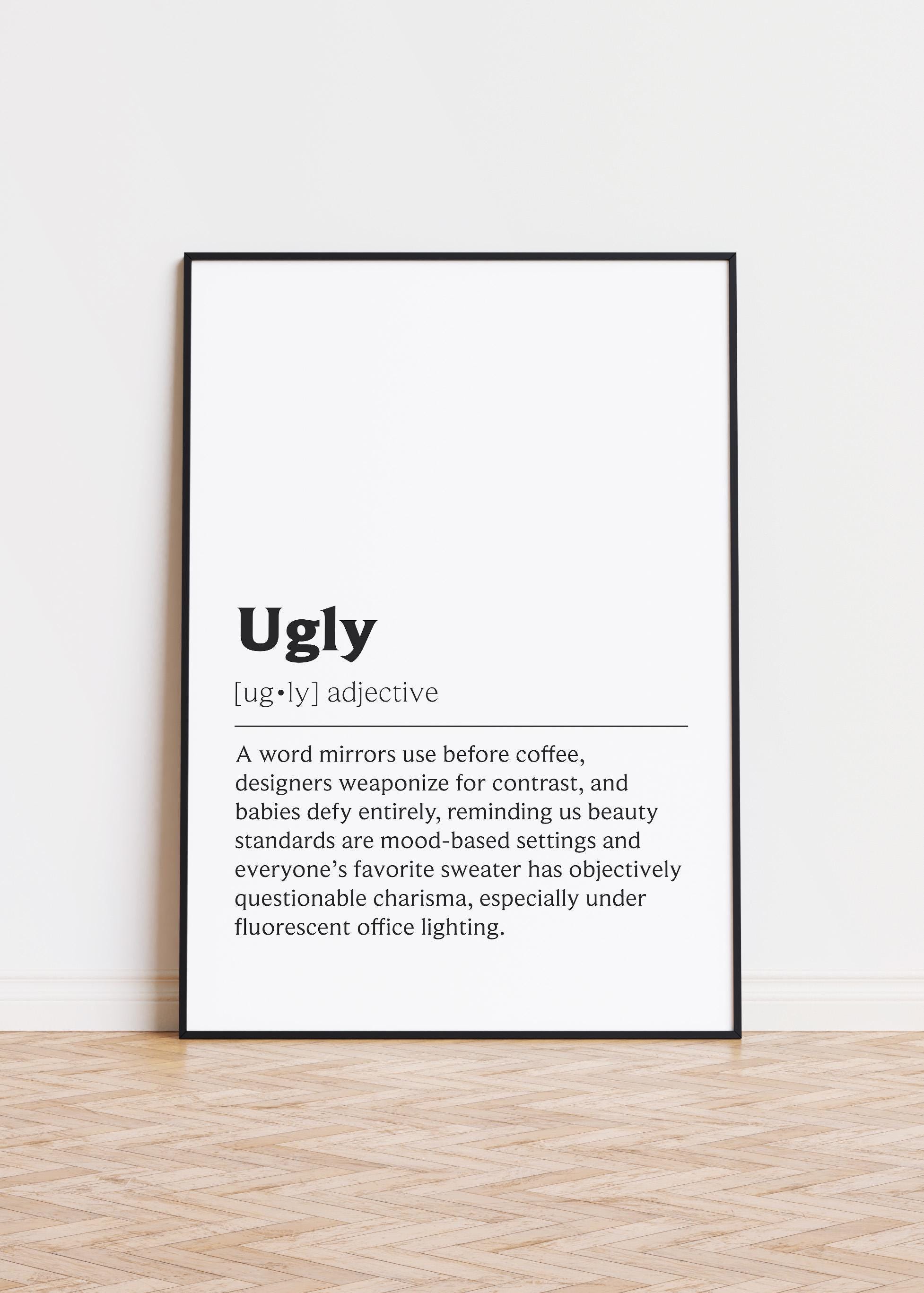 醜い定義プリント - ユーモラスな辞書風ウォールアート - Etsy 日本