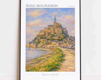 Rueil-Malmaison Druck - Rueil-Malmaison Kunst - Rueil-Malmaison Poster - Rueil-Malmaison Gemälde Frankreich Reiseplakat