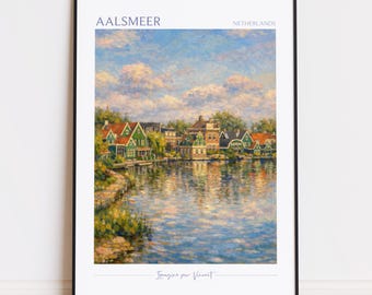 Aalsmeer konsttryck: holländsk blomstermarknadsscen