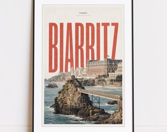 Biarritz print : mountain poster for climbers and mountaineers poster