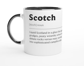 Scotch Mug: Witty Print, Ceramic Coffee Cup - Dishwasher Safe