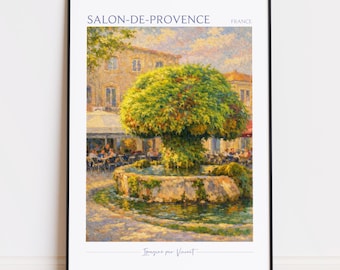 Salon-de-Provence Druck - Salon-de-Provence Kunst - Salon-de-Provence Poster - Salon-de-Provence Malerei Frankreich Reise-Plakat