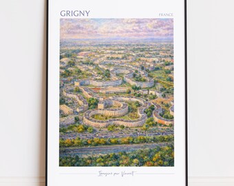 Grigny Print - Grigny Art - Grigny Poster - Grigny Painting France poster