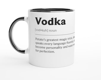 Taza de vodka: Diseño con definición humorística - Taza de café de cerámica