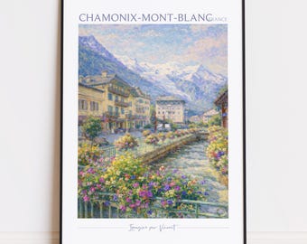 Chamonix-Mont-Blanc Print - Chamonix-Mont-Blanc Art - Chamonix-Mont-Blanc Poster - Chamonix-Mont-Blanc Painting France poster