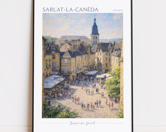 Sarlat-la-Canéda Print - Sarlat-la-Canéda Art - Sarlat-la-Canéda Poster - Sarlat-la-Canéda Painting France poster