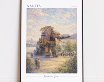 Nantes Print - Nantes Art - Nantes Poster - Nantes Painting France poster