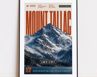 Mount Tallac print : mountain poster for climbers and mountaineers poster