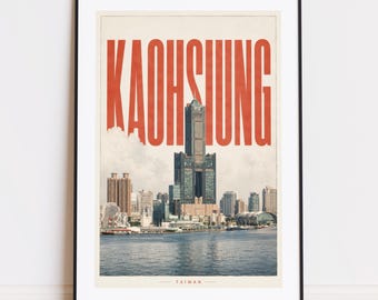 Kaohsiung print : mountain poster for climbers and mountaineers poster