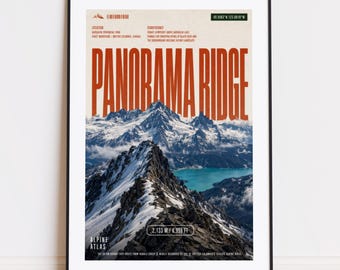 Panorama Ridge print : mountain poster for climbers and mountaineers poster