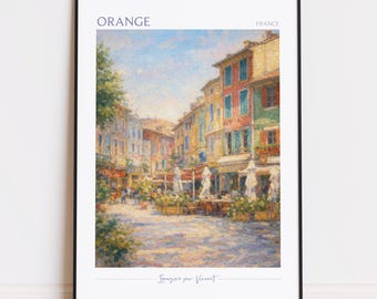 Orange Print - Orange Art - Orange Poster - Orange Painting France poster