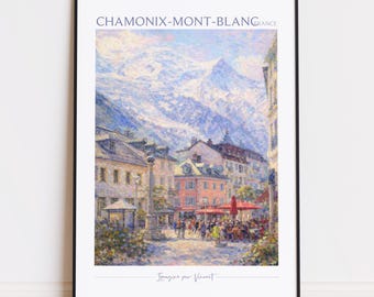 Chamonix-Mont-Blanc Print - Chamonix-Mont-Blanc Art - Chamonix-Mont-Blanc Poster - Chamonix-Mont-Blanc Painting France poster