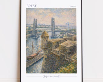 Brest Print - Brest Art - Brest Poster - Brest Painting France poster