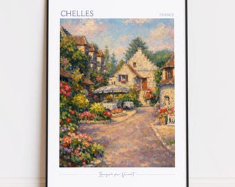 Chelles Druck - Chelles Kunst - Chelles Poster - Chelles Malerei Frankreich Reiseplakat