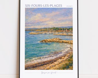 Six-Fours-les-Plages Druck - Six-Fours-les-Plages Kunst - Six-Fours-les-Plages Poster - Six-Fours-les-Plages Gemälde Frankreich Reiseplakat