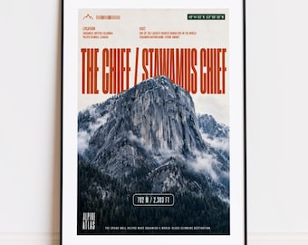The Chief / Stawamus Chief print : mountain poster for climbers and mountaineers poster