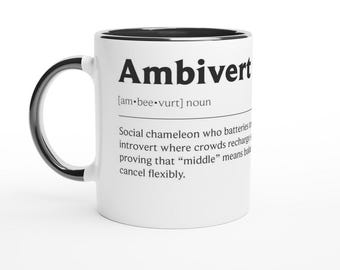 Ambivert Mug: Funny Definition Design, Ceramic 11oz