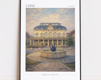 Lons Print - Lons Kunst - Lons Poster - Lons Malerei Frankreich Reiseplakat