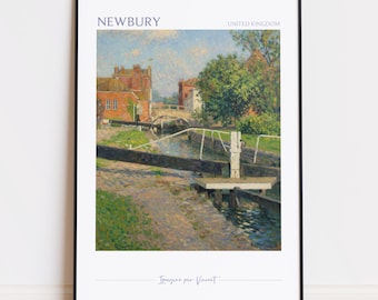 Newbury Art Print - Bright Coastal Scene, Vibrant Colors