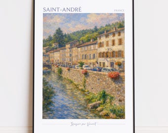 Saint-André Druck - Saint-André Kunst - Saint-André Poster - Saint-André Gemälde Frankreich Reiseplakat