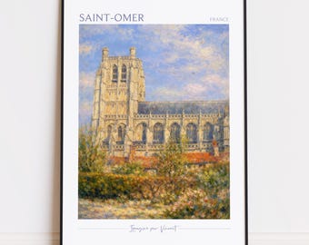 Saint-Omer Druck - Saint-Omer Kunst - Saint-Omer Poster - Saint-Omer Gemälde Frankreich Reiseplakat