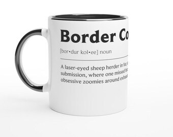 Border Collie Mug: Playful Definition Design - Dishwasher Safe