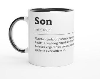 Son Gift Mug, Ceramic, Funny Definition Print (11oz Dishwasher Safe)