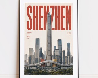 Impresión de Shenzhen: póster de montaña para escaladores y montañeros.